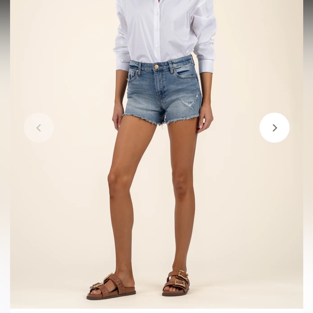 Kut from the Kloth Jane High Rise Denim Blue Women's Shorts